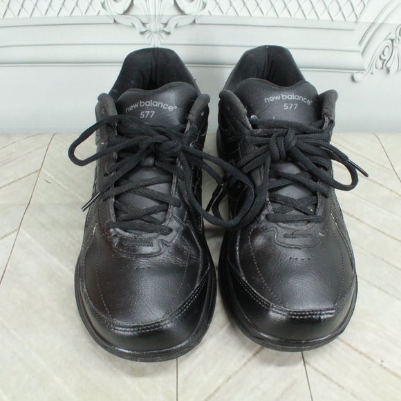 New Balance 577 Black Leather Lace up Walking Sneakers Shoes Size 8.5 - Picture 5 of 10